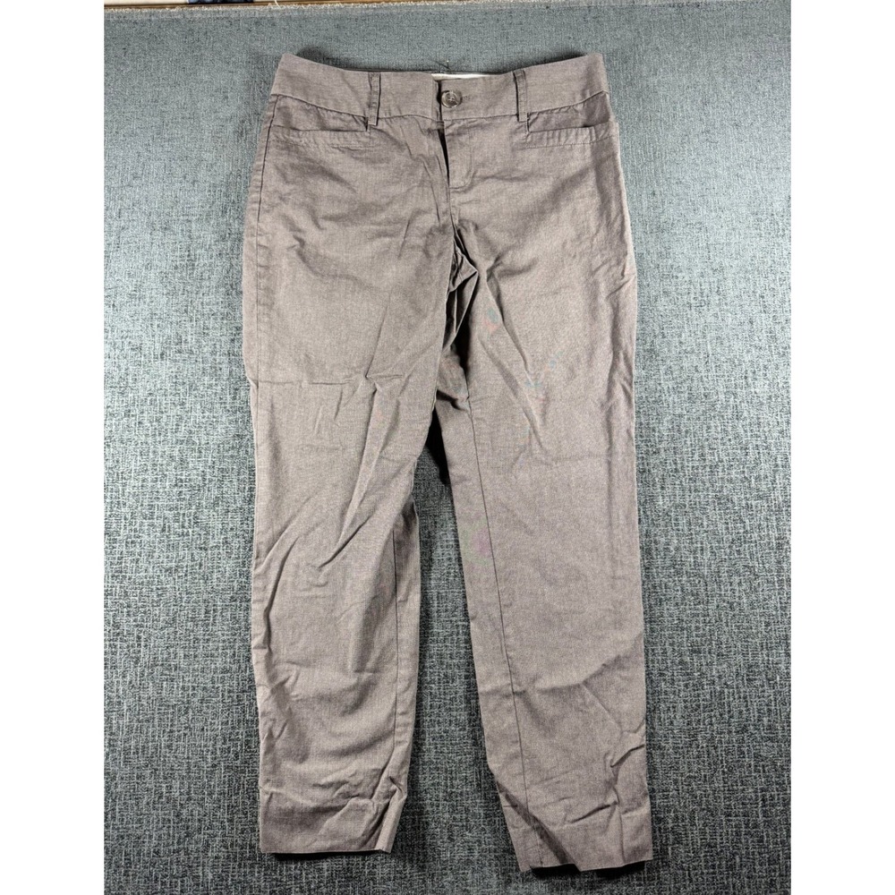 Banana Republic Jackson Fit Dress Pants Womens‎ 10 Brown Micro Weave Cotton